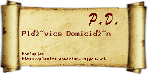 Plávics Domicián névjegykártya